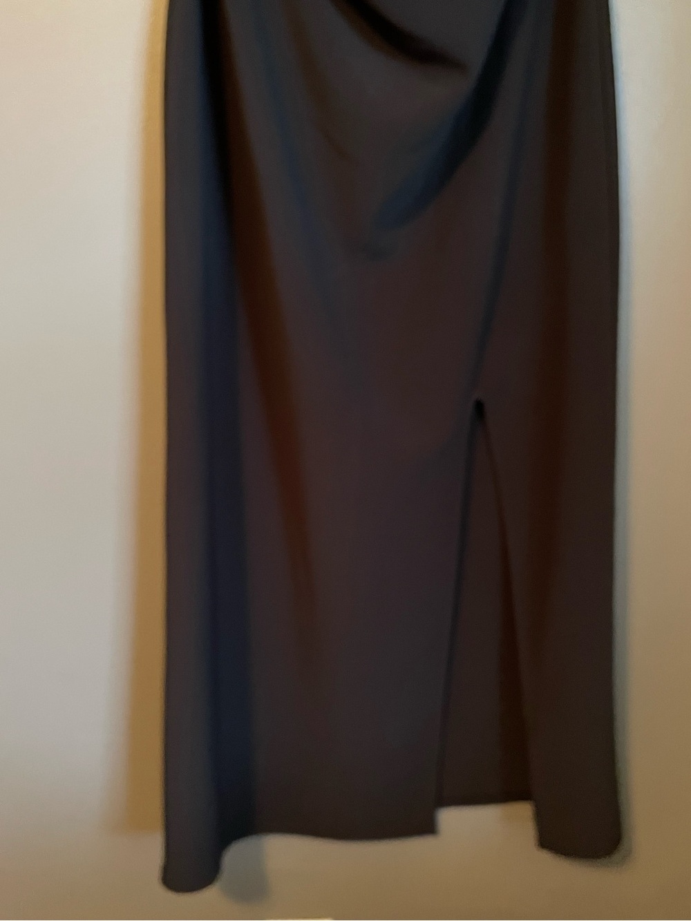 NWT Open Edit Sz XL Women’s Black Ruched Tube Strapless Maxi Slit Dress Ret $79! - Picture 7 of 13